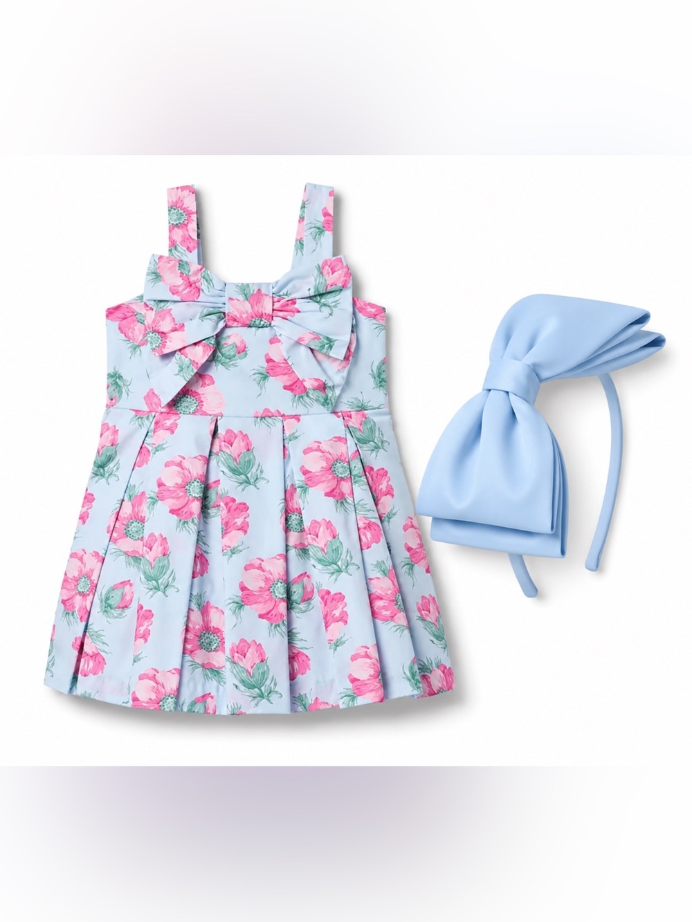 Janie and Jack Toddler Floral dress with Bow Headband